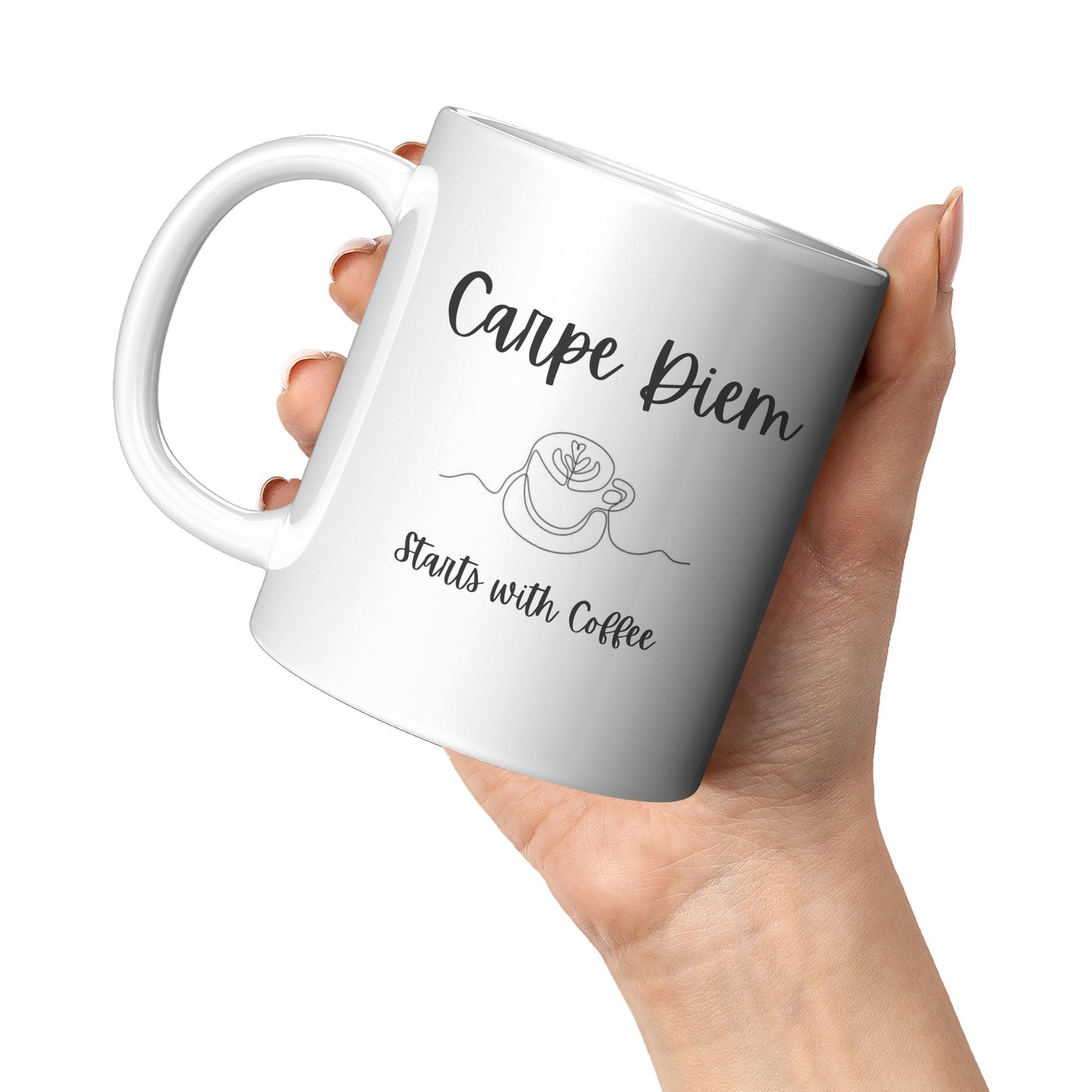 Carpe Diem Starts with Coffee Gift Mug