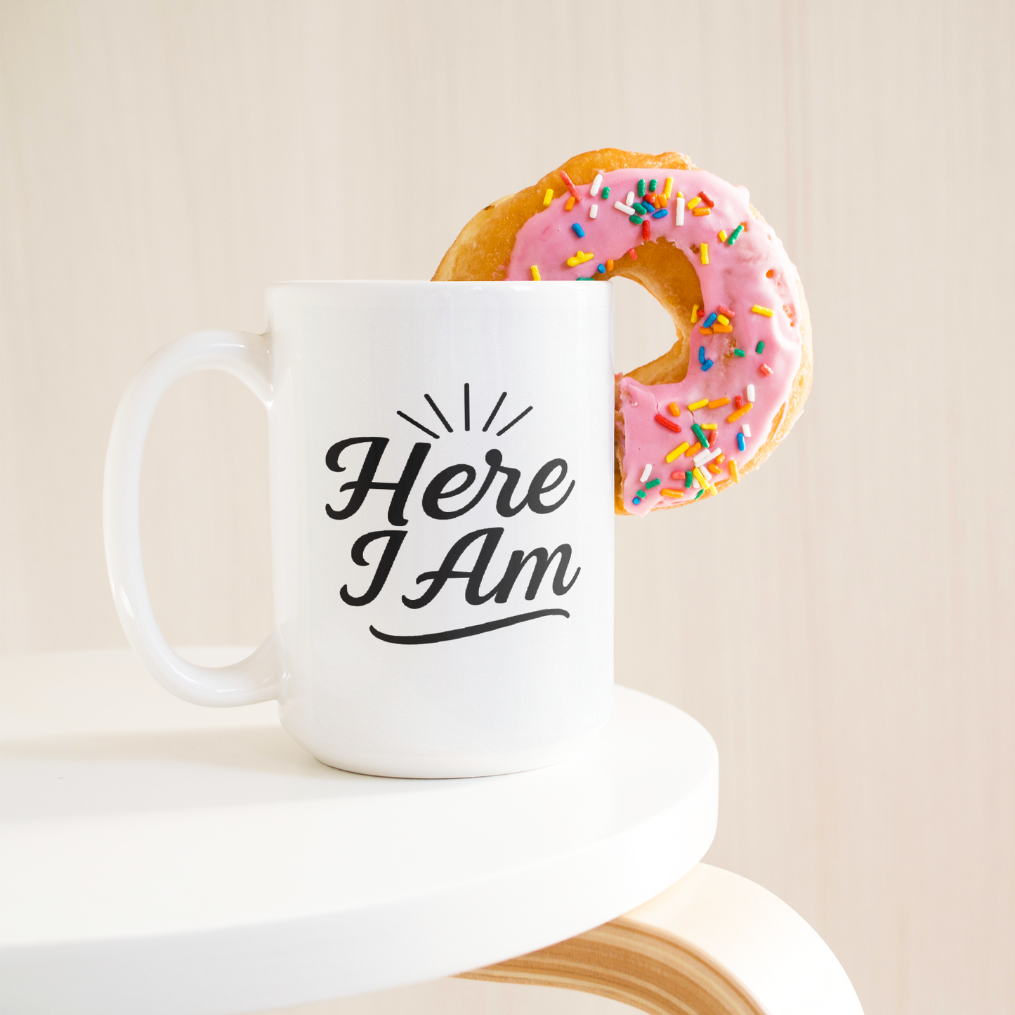 Here_I_Am_15oz_Inspirational_Mug_15ozWhiteMugLifetsyleDonutLH_Mockup.png