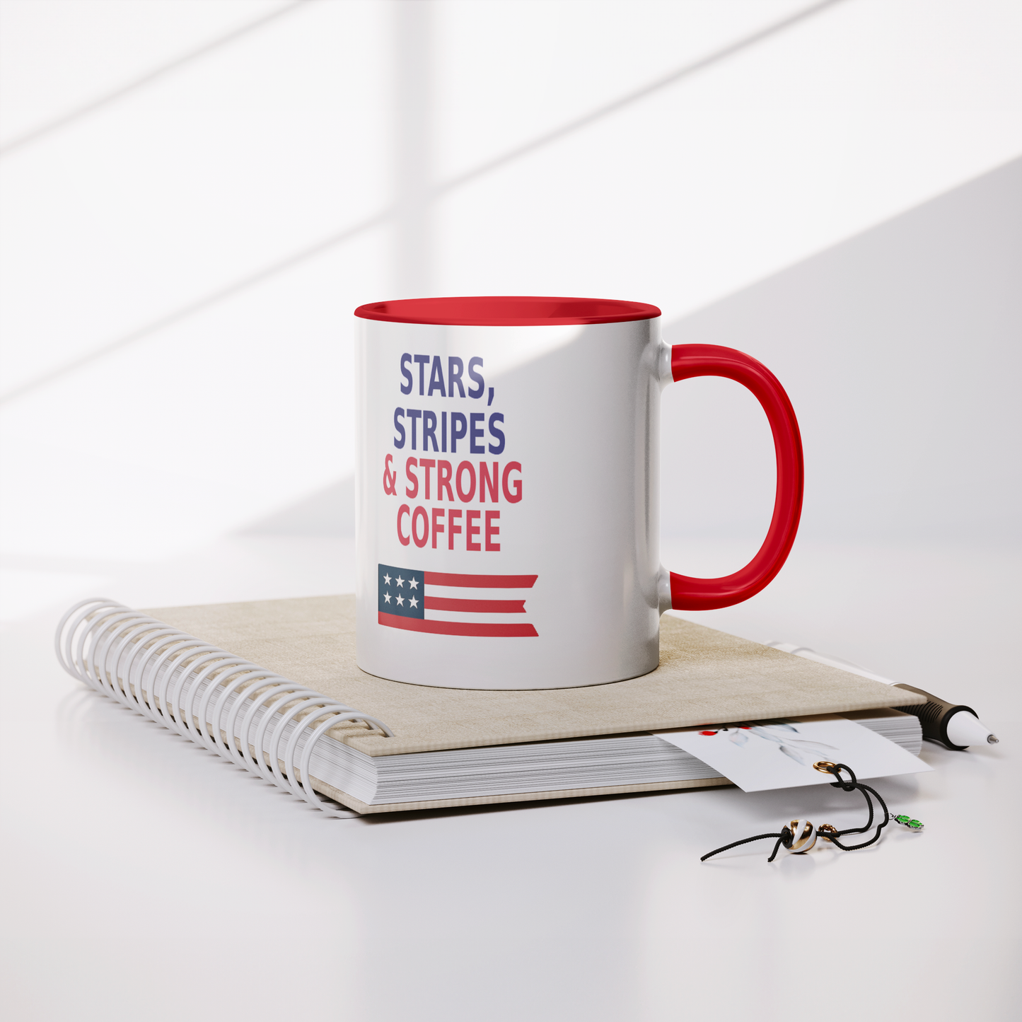 Stars, Stripes & Strong Coffee- Patriotic Mugs. Buy 3 or more and save 10%