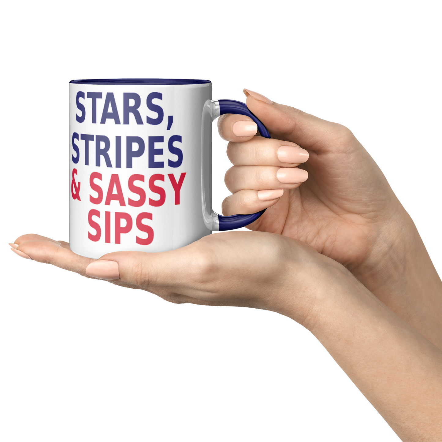 Stars, Stripes and Sassy Sips -Patriotic Mug. Buy 3 or more Save 10%